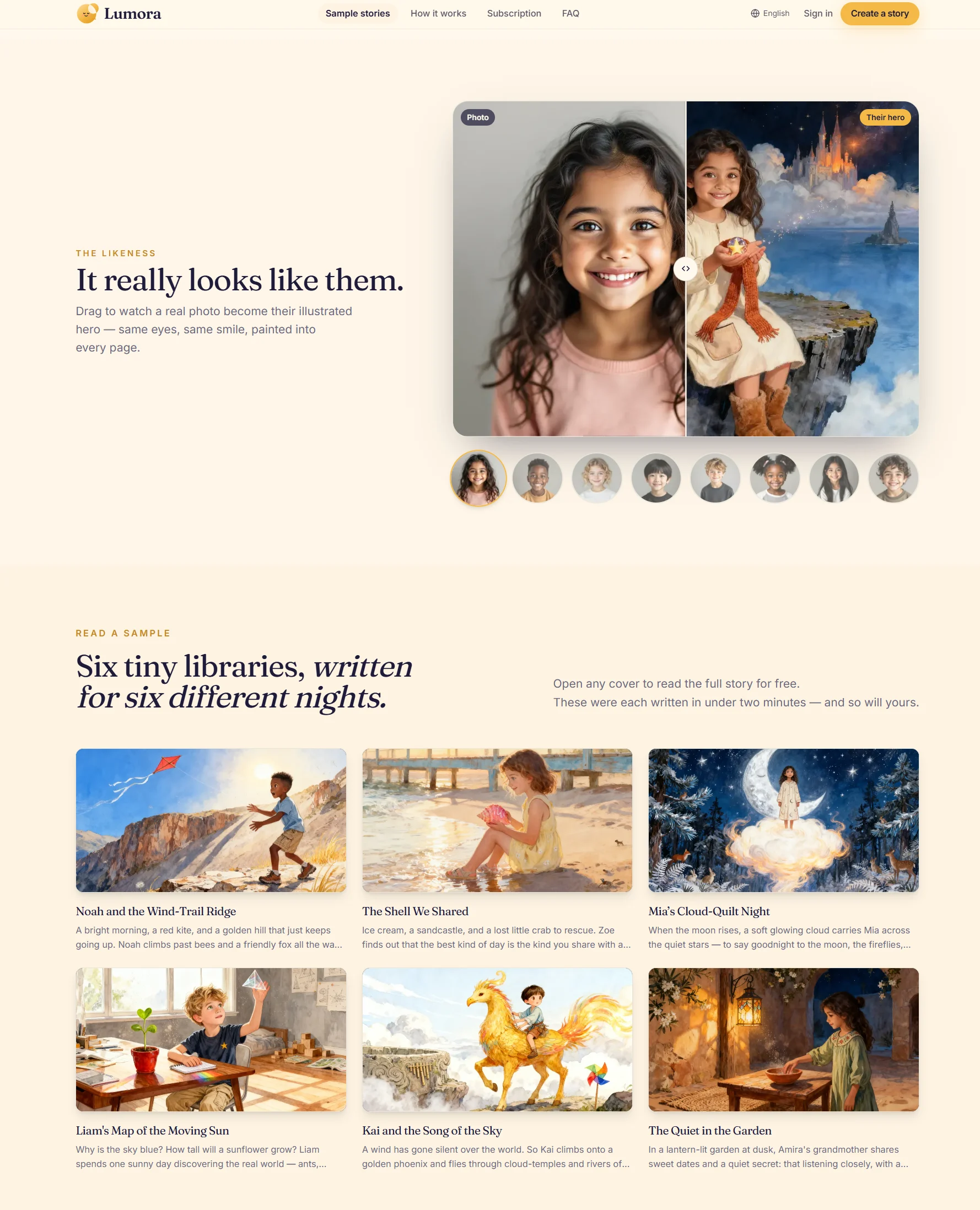 Lumora Storybooks product screenshot