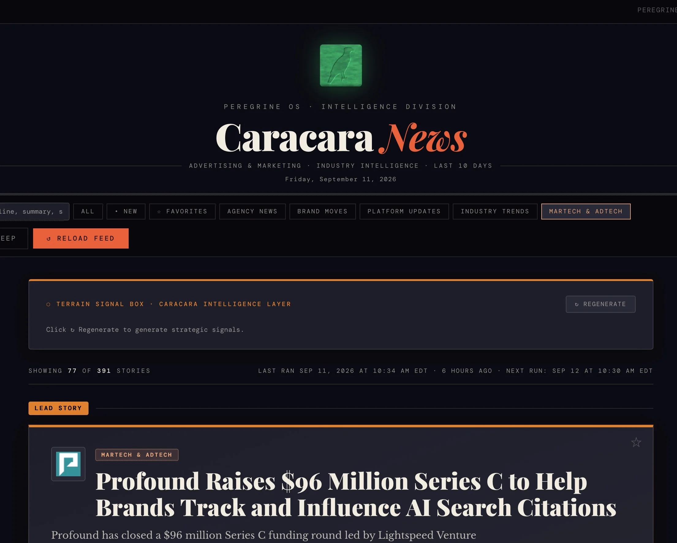 Peregrine OS product screenshot