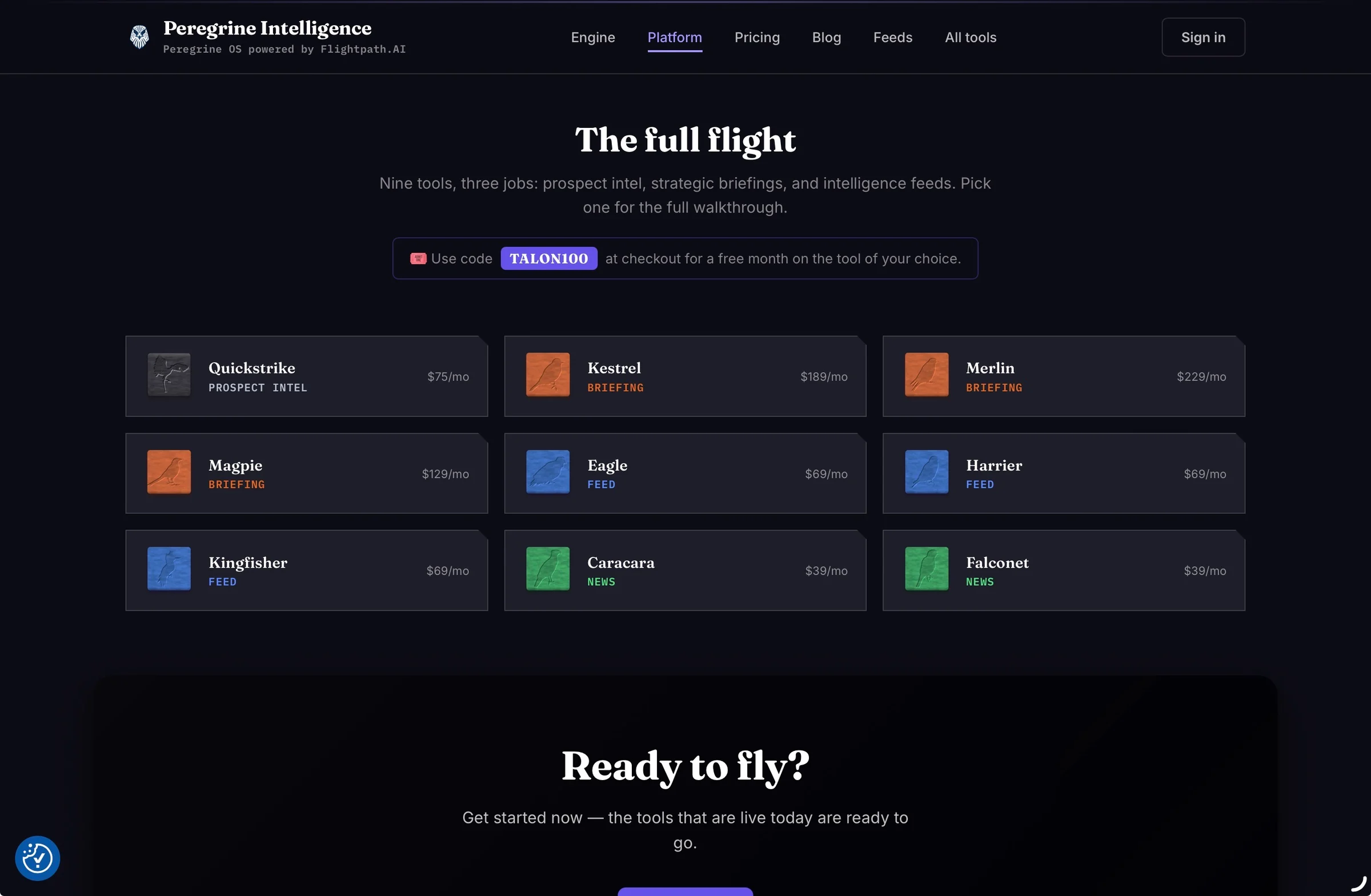 Peregrine OS product screenshot