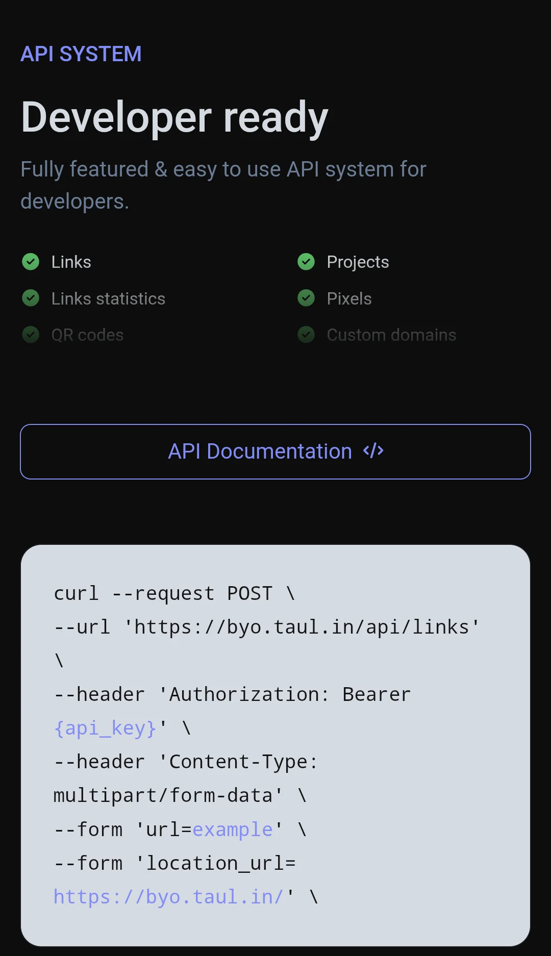 BYO product screenshot
